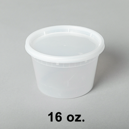 Translucent Plastic Deli Container with Lid Combo – 16oz – 240/case