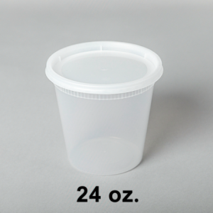 Translucent Plastic Deli Container and Lid Combo – FH-24oz – 240/case