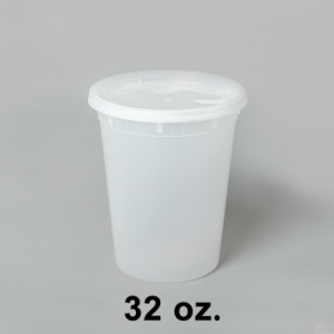 Translucent Plastic Deli Container with Lid Combo – 32oz – 240/case