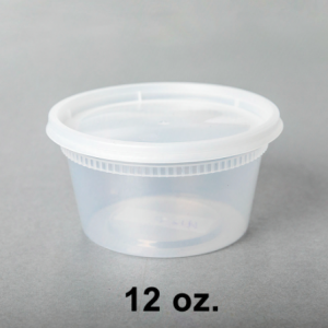 Translucent Plastic Deli Container and Lid Combo – 12oz – 240/case