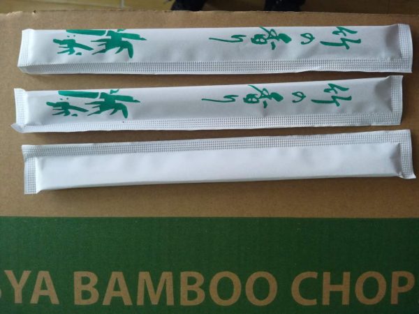 9" Separated Bamboo Chopstick With Red Sleeve - 600/Case