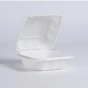 224 Microwaveable White Mineral-Filled Plastic Hinged Take-Out Container – 5″x 5″x 3″ – 250/case