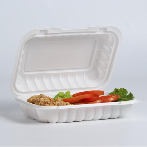 205 White Mineral-filled Hinged Container – 9 x 6 x 3 – 150/case