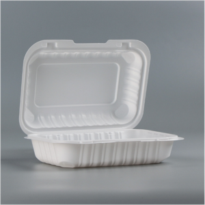 206 White Mineral-filled Hinged Container – 9 x 6 x 2 5/8 – 150/case