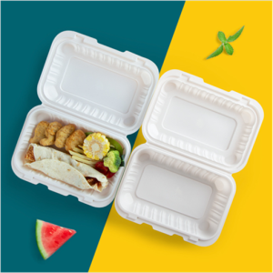 206 White Mineral-filled Hinged Container – 9 x 6 x 2 5/8 – 150/case