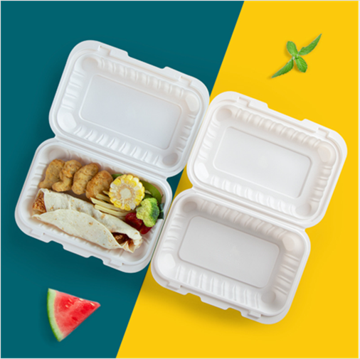 206 White Mineral-filled Hinged Container – 9 x 6 x 2 5/8 – 150/case