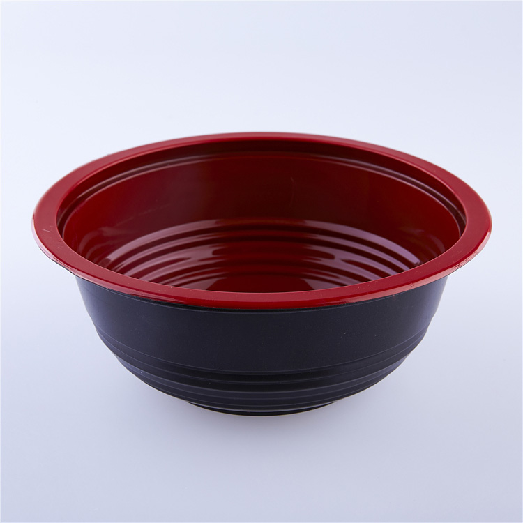 24oz Black and Red Plastic Poke Bowl - 300sets/Case - 图片 4