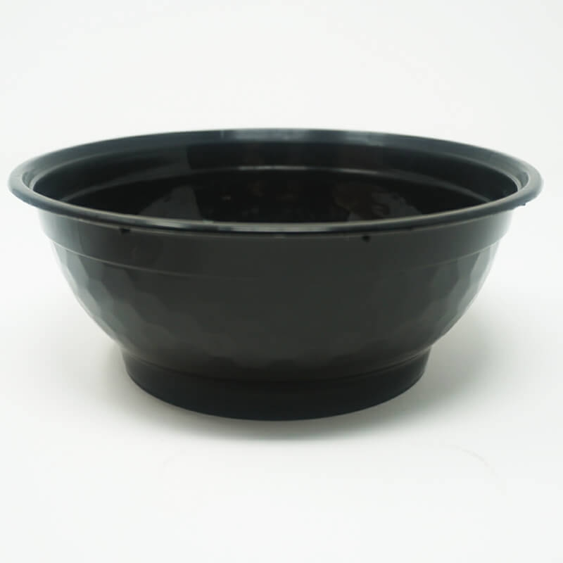 FH 36 oz. Round Black Plastic Bowl Set - 150/Case - 图片 3