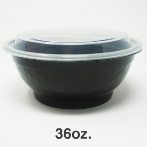 FH 36 oz. Round Black  Plastic Bowl Set – 150/Case