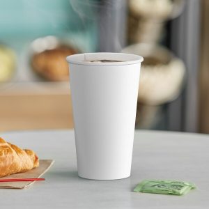White Poly Paper Hot Cup – 16oz – 1000/case