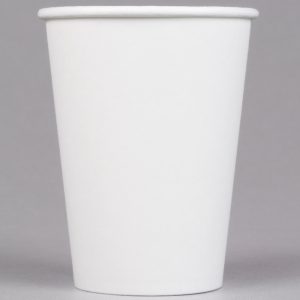 White Poly Paper Hot Cup – 12oz – 1000/case