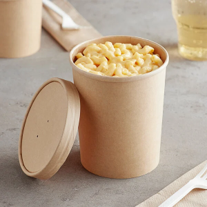 Kraft Paper Soup Cup with Vented Lid – 32oz – 500/case