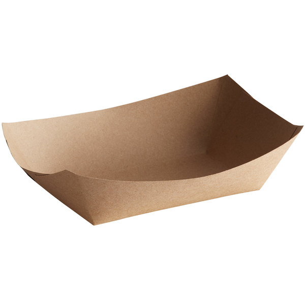 #100 1 lb. Eco – Kraft Paper Food Tray – 1000/Case