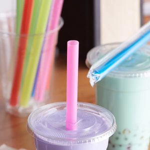 Muticolored Extra Wide Pointed Wrapped Boba Straw – 9″ – 3000/case