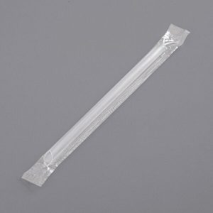 Clear Extra Wide Pointed Wrapped Boba Straw – 9″ – 3000/case