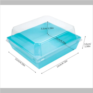 Dessert Box Tray with Clear Lid – Blue – 100 set per case