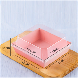 Dessert Box Tray with Clear Lid – Pink – 100 set per case