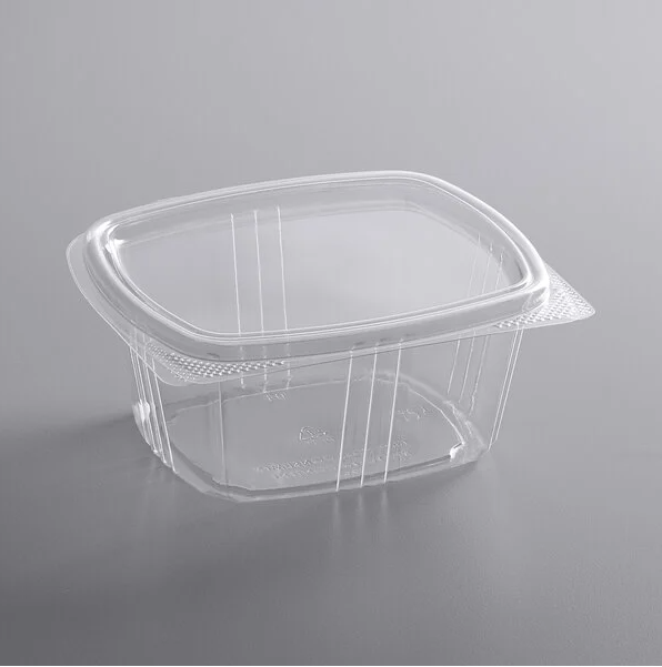GreenPackaging 16oz Clear PET Hinged Deli Container – 200/case
