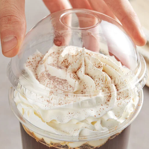 Clear PET Dome Lid w/ Hole – 98mm – 1000/case