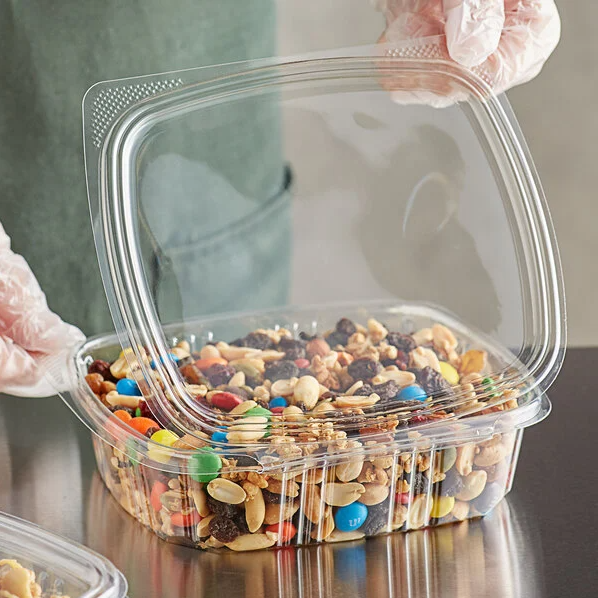 GreenPackaging 24oz Clear PET Hinged Deli Container – 200/case