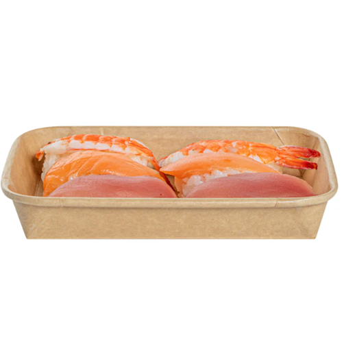 #5 Rectangle Kraft Paper Sushi Container -7 1/4″ x 5″ x 1″ – 300set/case