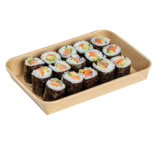 #3 Rectangle Kraft Paper Sushi Container -6 1/2″ x 4 1/2″ x 1″ – 300set/case