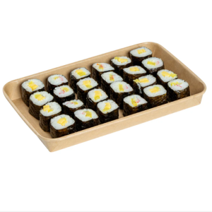 #9 Rectangle Kraft Paper Sushi Container -9 1/2″ x 6″ x 1″ – 200set/case