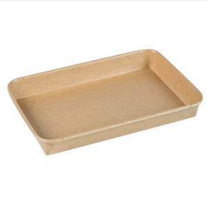 #7 Rectangle Kraft Paper Sushi Container -8 3/4″ x 5 3/4″ x 1″ – 200set/case