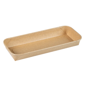 #2 Rectangle Kraft Paper Sushi Container -8 5/8″ x 3 1/2″ x 1″ – 300set/case