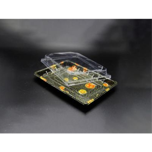 FH-25 Rectangular Black Plastic Sushi Tray Container 10 1/4″ x 7 3/8″ x 7/8″-400set/case