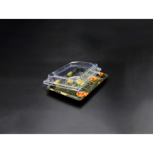 FH-10 Rectangular Black Plastic Sushi Tray Container7 3/8″ x 5 1/8″ x 7/8″-400set/case