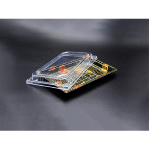 FH-15 Rectangular Black Plastic Sushi Tray Container8 1/2″ x 5 1/4″ x 7/8″-400/case