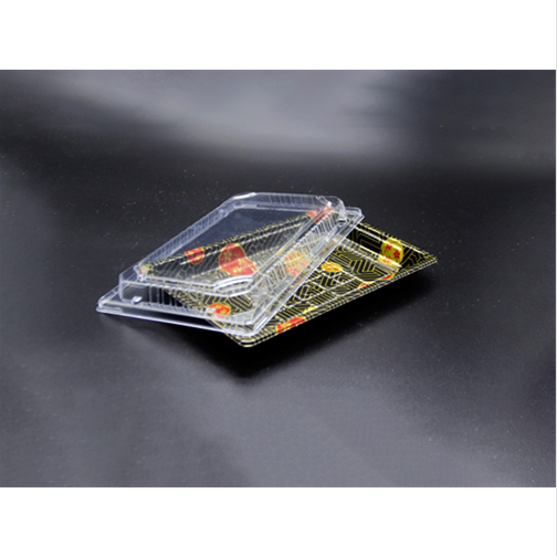 FH-15 Rectangular Black Plastic Sushi Tray Container8 1/2″ x 5 1/4″ x 7/8″-400/case