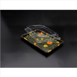 FH-20 Rectangular Black Plastic Sushi Tray Container 9 1/4″ x 5 3/4″ x 3/4″-400set/case