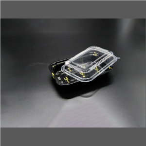 520 Rectangular Black Plastic Lunch Box Set 8 3/8″ X 5 3/4″ X 1 3/8″ – 400/Case