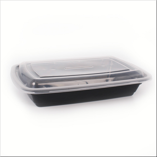 FH-68B. Rectangular Black Plastic Container Set 26 oz. – 150/Case