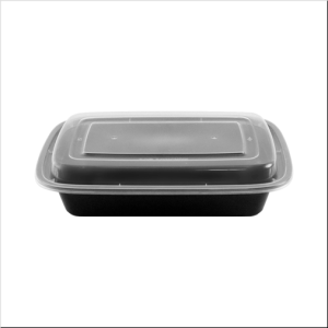 FH-78B. Rectangular Black Plastic Container Set 32 oz.  – 150/Case