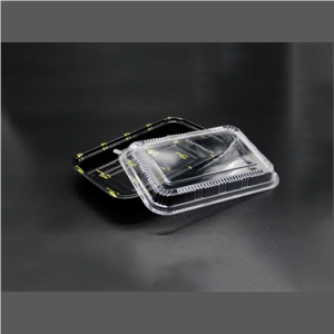 530 Rectangular Black Plastic Lunch Box Set 10 1/2″ X 7 7/8″ X 1 3/8″ – 200/Case