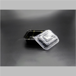 FH510 Rectangular Black Plastic Lunch Box Set 7 1/4″ X 5 1/8″ X 1 3/8″ – 500/Case