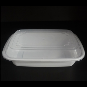 FH-132W . 32oz.White Rectangular Microwavable Heavy Weight Container with Lid – 150/Case