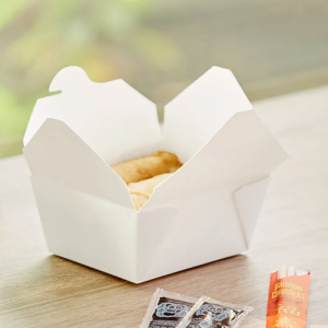 Kari-Out® Eco-Box – #1, White Folded Paper Take-out Box- 450/case