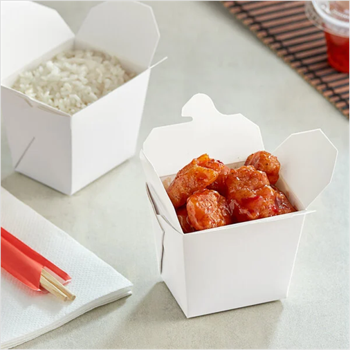 16 oz. White Microwavable Paper Take-Out Container – 500/Case