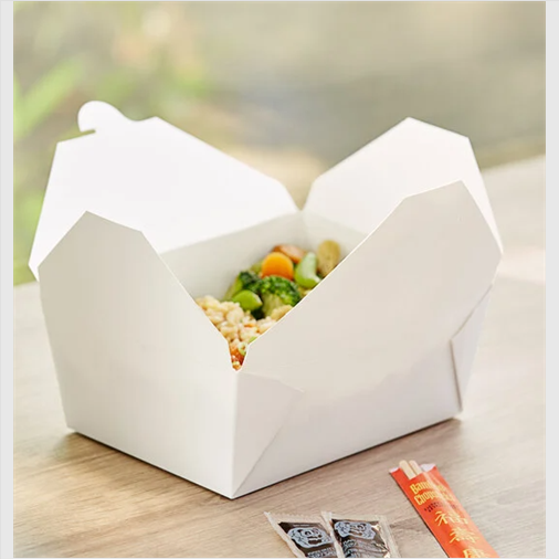 #4 White Folded Paper Take-out Box – 160/case