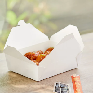 Kari-Out® Eco-Box – #3, White Folded Paper Take-out Box – 200/case