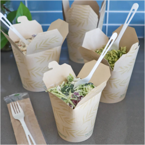 26 oz . Bamboo Paper Round Noodle Take Out Container 500/case