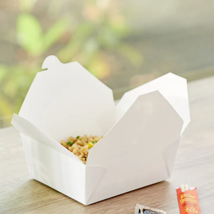 Kari-Out® Eco-Box – #8, White Folded Paper Take-out Box – 300/case