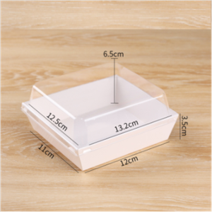 Dessert Box Tray with Clear Lid – White – 100 set per case