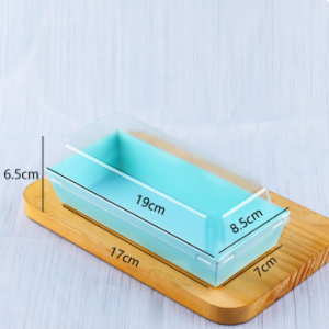 Rectangular Dessert Box Tray with Clear Lid – Blue – 100 set per case