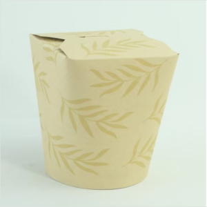 26 oz . Bamboo Paper Round Noodle Take Out Container 500/case