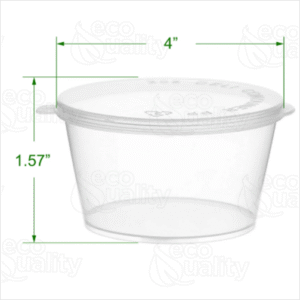 4 OZ CLEAR PLASTIC PORTION CUP – WITH HINGED LID 1000/case